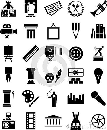 Arts icons Vector Illustration