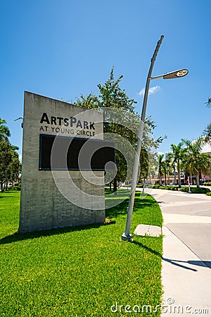 Arts Park at Young Circle Hollywood FL Broward County Editorial Stock Photo
