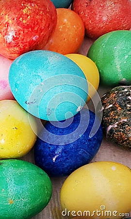 Artsy and Colorful Easter Eggs Stock Photo