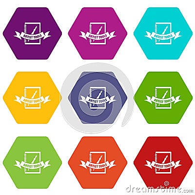 Artwork icons set 9 Stock Photo