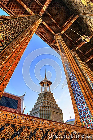 Artwork inside public royal temple Stock Photo