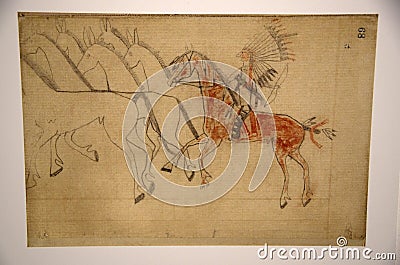 Artwork of Native American Peabody Museum of Archaeology and Ethnology Editorial Stock Photo