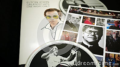 Artwork of the special edition cd and dvd of the pop star ELTON JOHN. During his long career he has officially sold over 400 mill Editorial Stock Photo