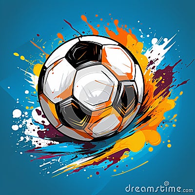 arty soccer with pop art style very beautiful and stunning Stock Photo