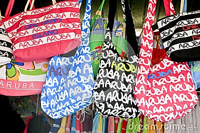 Aruba Hand Bags Stock Photo