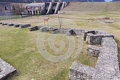 Visiting the Arutela Roman fort ruins Stock Photo