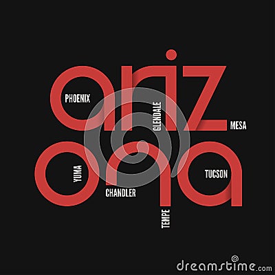 Arzona state. T-shirt and apparel vector design, print, typograp Vector Illustration