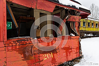 Abandoned Antique Railroad Passenger Car - West Virginia Central Railroad - West Virginia Editorial Stock Photo