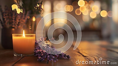 As you enter the candlelit yoga studio the comforting scent of vanilla and lavender immediately envelops you. 2d flat Stock Photo