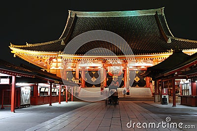 Asakusa Temple by night Stock Photo