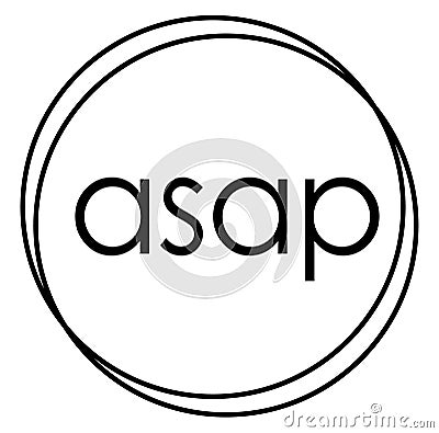 ASAP stamp on white background Vector Illustration