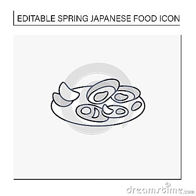 Asari clams line icon Vector Illustration