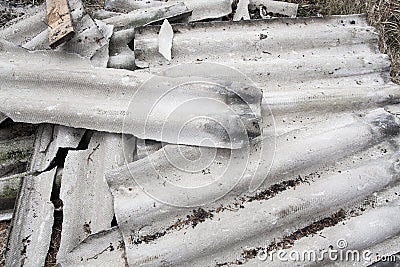 Asbestos, danger roof construction material Stock Photo