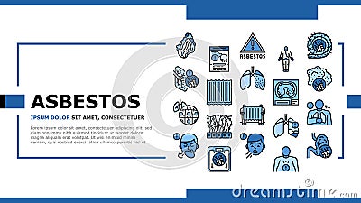 Asbestos Material And Problem Landing Header Vector Vector Illustration