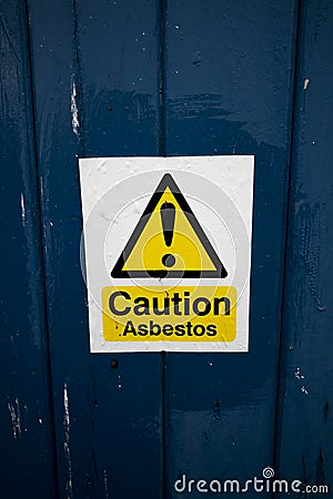 Asbestos warning sign Stock Photo