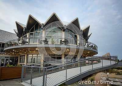 Asbury Park, NJ / USA - Oct. 11, 2020: A closeup of the former iconic Howard Johnson restaurant; located on the boardwalk. The Editorial Stock Photo