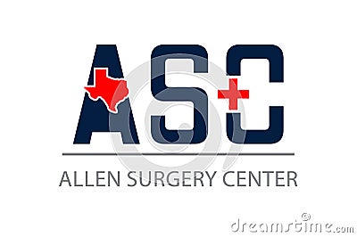 ASC Allen surgery center logo template Vector Illustration