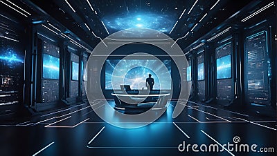 Beyond Limits: QuantumQuotient's 3D Data Ascent. AI generate Stock Photo