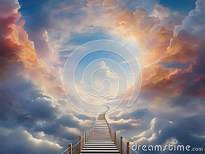 Ascend to Eternity: The Heavenly Path Unveiled Stock Photo