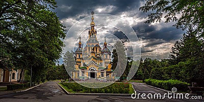 Ascension Cathedral in Almaty Stock Photo