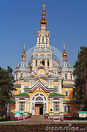 Ascension Cathedral in Almaty Stock Photo