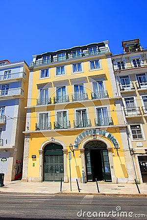 Ascensor da bica in lisbon at the valley station Editorial Stock Photo