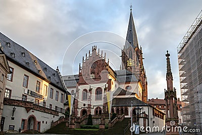 Aschaffenburg, Germany - November 30, 2019: Kollegiatsstift or Basilica St. Peter and Alexander, the oldest church in Editorial Stock Photo