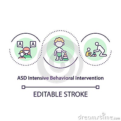 ASD intensive behavioral intervention concept icon Vector Illustration