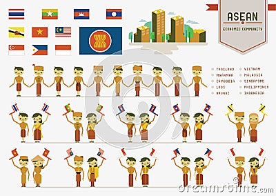 ASEAN economic community Vector Illustration