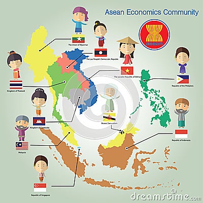 Asean Economics Community(AEC) eps10 format Vector Illustration