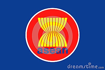 ASEAN FLAG , Association of Southeast Asian Nations Stock Photo