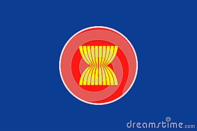 ASEAN flag vector. Original and simple Asean Economic Community flag isolated vector in official colors and Proportion Correctly Vector Illustration