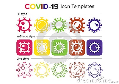 Icon templates of coronavirus in vector material Stock Photo