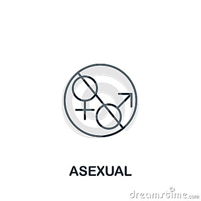 Asexual icon. Line simple Lgbt icon for templates, web design and infographics Vector Illustration