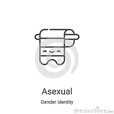 asexual icon vector from gender identity collection. Thin line asexual outline icon vector illustration. Linear symbol for use on Vector Illustration