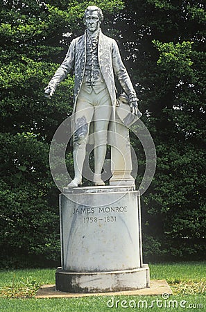 Ash Lawn, grounds of President James Monroe with statue, Charlottesville, Virginia Stock Photo