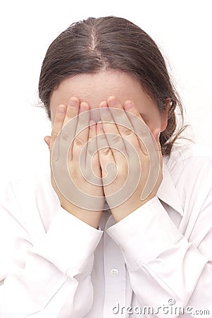 Ashamed business woman Stock Photo