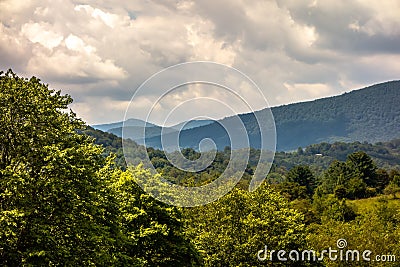 Ashe County mountains North Carolina Seen From the Blue Ridge Stock Photo