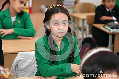 Ashgabad, Turkmenistan - November 4, 2014. Portrait of an unknow Editorial Stock Photo