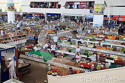 Ashgabad, Turkmenistan - October 10, 2014. Farmers Market Editorial Stock Photo