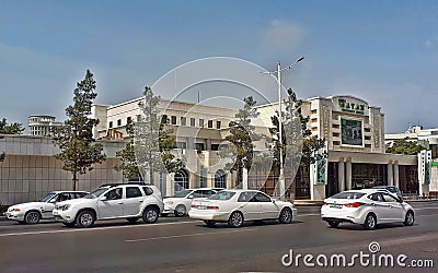 Ashgabat, Turkmenistan - July 26, 2022: Cinema and concert hall Editorial Stock Photo