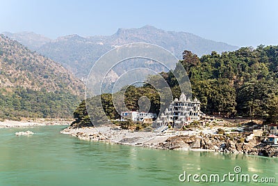 Rishikesh, yoga city on Ganges river Stock Photo