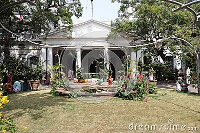 Sri Aurobindo Ashram Dining Hall in Puducherry, India Editorial Stock Photo