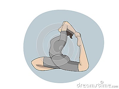 Ashtanga yoga meditation girl makes body strong and strong spirit Vector Illustration