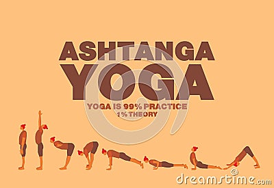 Ashtanga yoga Poster Vector Illustration