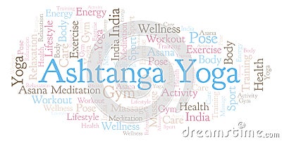 Ashtanga Yoga word cloud. Stock Photo