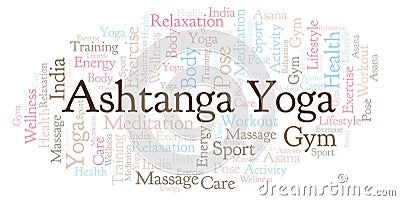 Ashtanga Yoga word cloud. Stock Photo