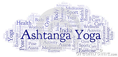 Ashtanga Yoga word cloud. Stock Photo