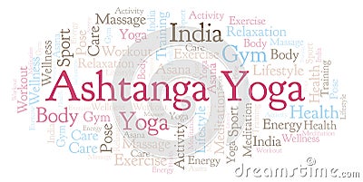 Ashtanga Yoga word cloud. Stock Photo