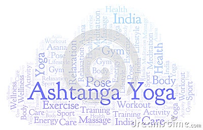 Ashtanga Yoga word cloud. Stock Photo